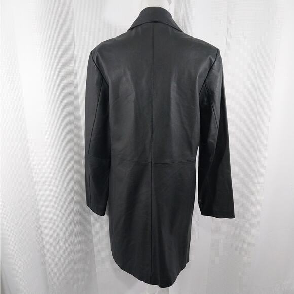 JOHN PAUL RICHARD/UNIFORM! BLACK GENUINE LEATHER LONG TAILORED JACKET! SZ 10 - Picture 7 of 13